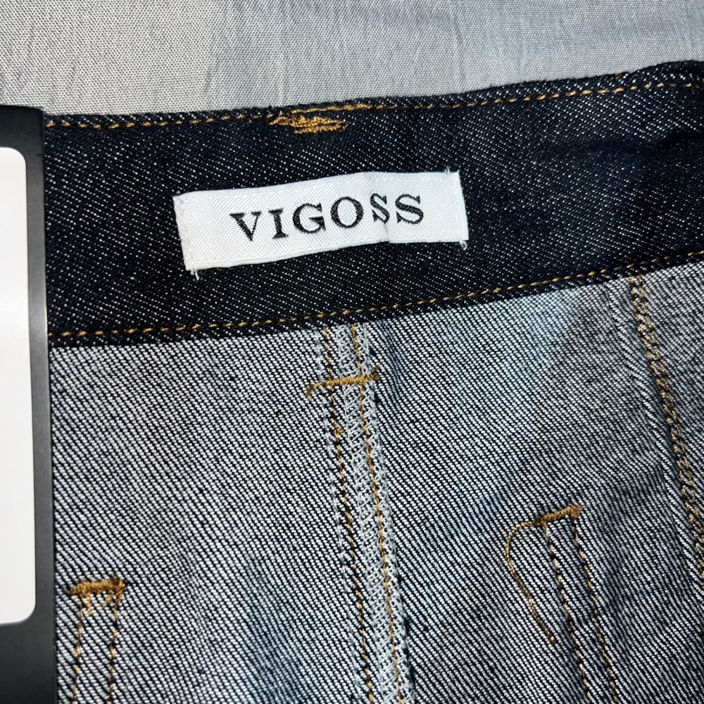 Vigoss Trouser Wide Leg Jeans Dark Wash Indigo Patch Pockets 12 VC-P03172A - Picture 3 of 12